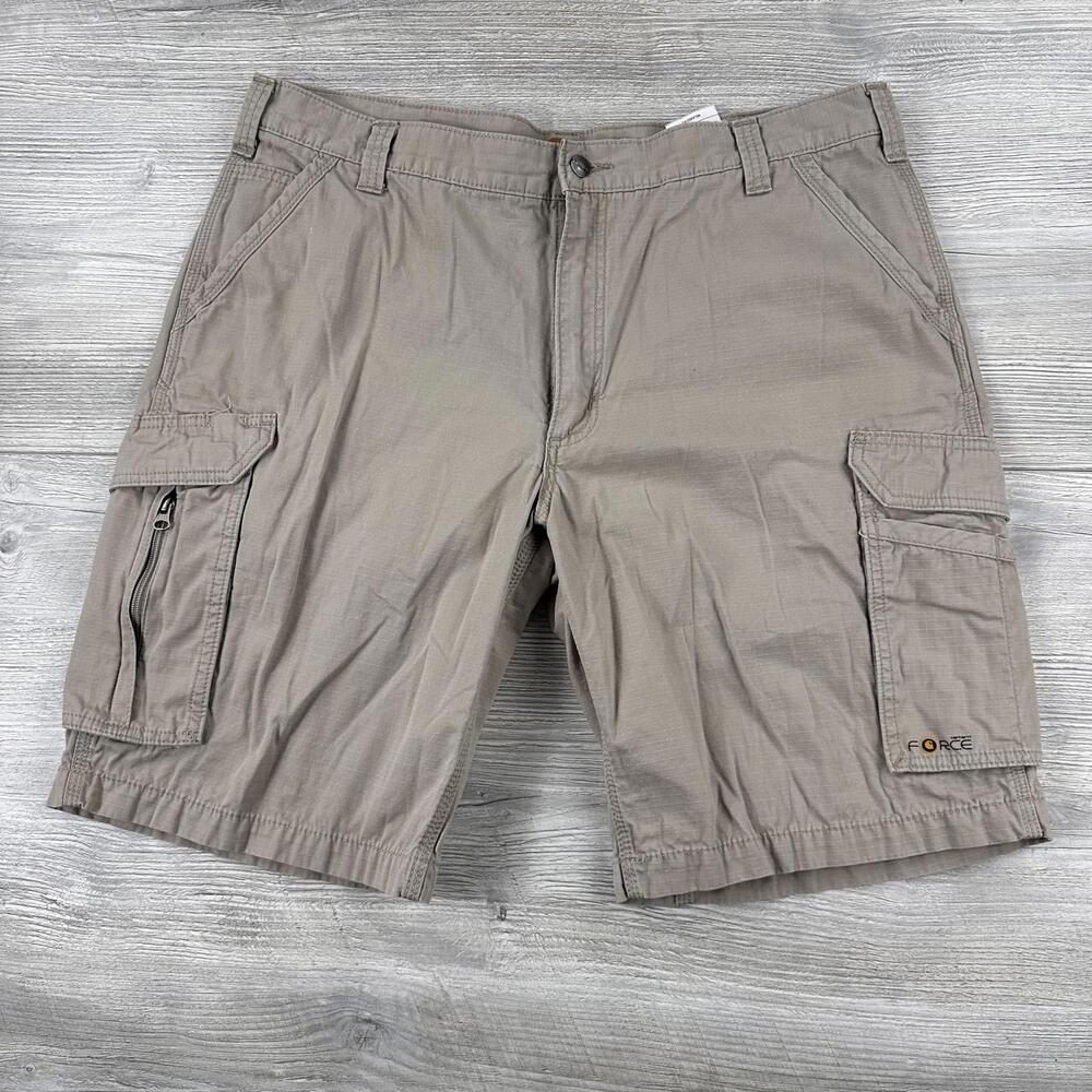Carhartt Force Cargo Shorts Mens 40 Off White Khaki Ripstop 110168 232